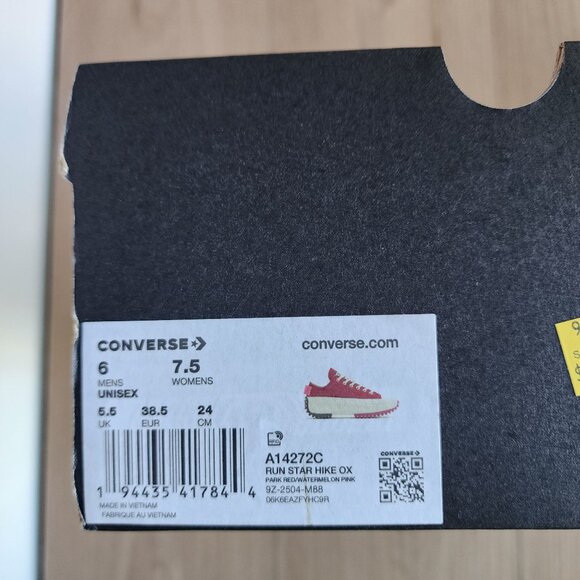 ❤️Converse Run Star Hike Platform Color Pop Sz 6 Men's Shoes Sneaker Red A14272C - Picture 8 of 9